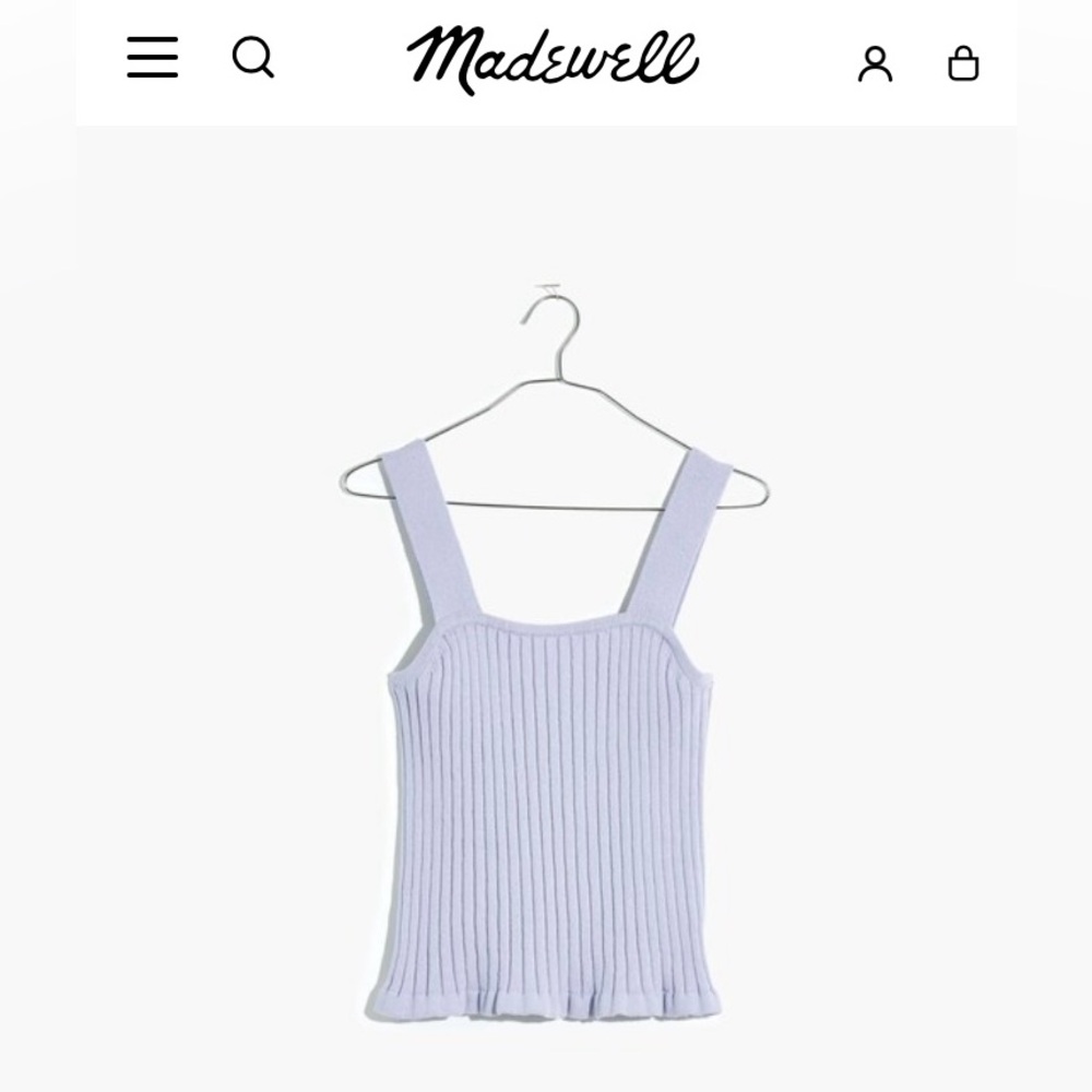 Madewell | Tilney Ribbed Sweater Tank, Iced Lilac, SzS💜